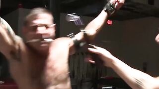BDSM fetish hunk tied and tormented with sexy electro toys