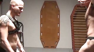 BDSM fetish hunk tied and tormented with sexy electro toys