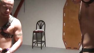 BDSM fetish hunk tied and tormented with sexy electro toys