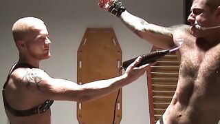 BDSM fetish hunk tied and tormented with sexy electro toys