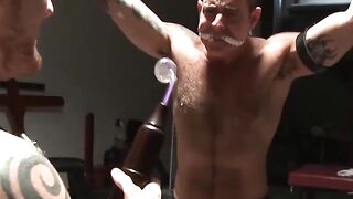 BDSM fetish hunk tied and tormented with sexy electro toys
