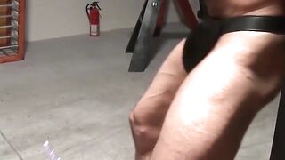 BDSM fetish hunk tied and tormented with sexy electro toys