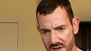 Mature daddy fucks young men while policeman jerks off