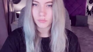 Big tits tattooed blonde amateur teen SimaDark fingers shaved pussy on webcam