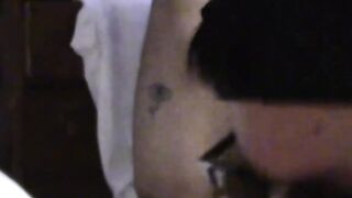 Nerdy teen sucks cock and balls and rides them