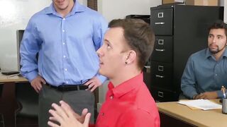Bully from work receives threesome anal as punishment