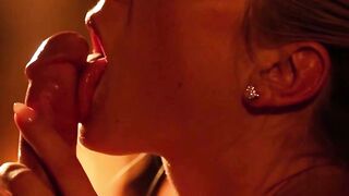 Erotic blonde beauty sucks big cock before riding it