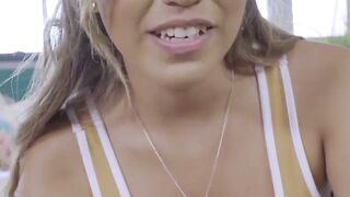Teenie pounded and facialized after sucking stepbrother off
