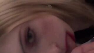 Blonde gal from UK Jessica Jensen sucks dick like a real pro