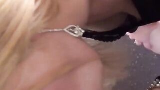 Blonde gal from UK Jessica Jensen sucks dick like a real pro
