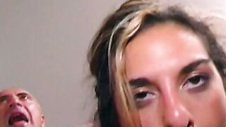 Tattooed UK amateur in stockings gives her ass to senior