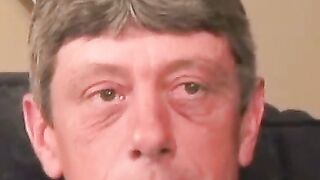 Skinny and handsome senior jerks off his cock after work