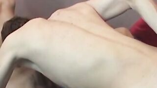 Skinny latino twinks have steamy anal sex with jizz spraying