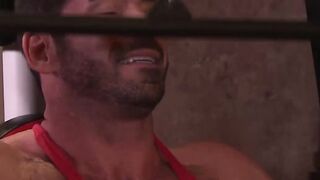 Hunk gay buddies rough ass fucking at the gym