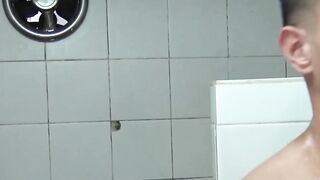 Gay for pay Latino friends fuck bareback during hot shower