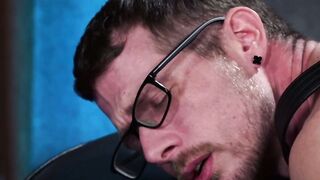 Blond homo spanks and anal fucks gay with glasses