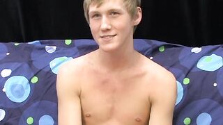 Skinny teenager Hayden jerks off while moaning from pleasure