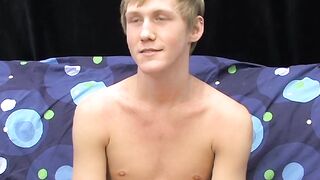 Skinny teenager Hayden jerks off while moaning from pleasure