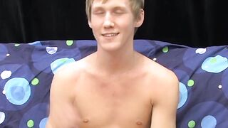 Skinny teenager Hayden jerks off while moaning from pleasure