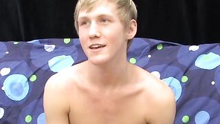 Skinny teenager Hayden jerks off while moaning from pleasure