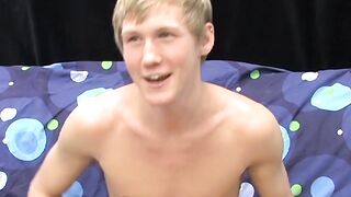 Skinny teenager Hayden jerks off while moaning from pleasure