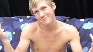 Skinny teenager Hayden jerks off while moaning from pleasure