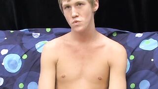 Skinny teenager Hayden jerks off while moaning from pleasure