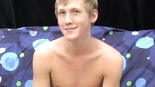 Skinny teenager Hayden jerks off while moaning from pleasure