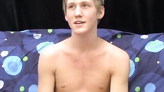 Skinny teenager Hayden jerks off while moaning from pleasure