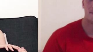 British MILF double webcam pussy play and jerking off