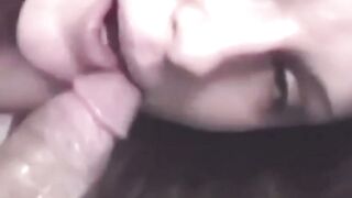 Homemade video of teen blowing and swallowing some cum