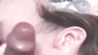Homemade video of teen blowing and swallowing some cum