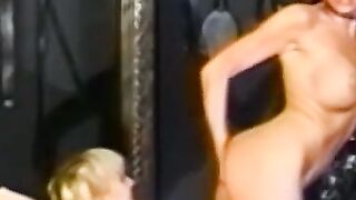 Sub dyke with small tits roughly dominated by kinky dyke