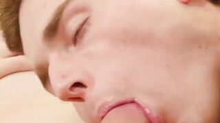 Thick cock teen Josh Cavalin fucked bareback after blowjob