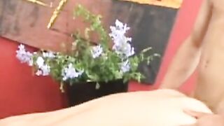 Latino amateur feasting on ass and toes before bareback