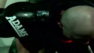Wildcats fan lifting dumbbell during naughty workout