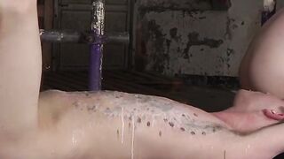 Twink with tied feet in the air gets punished with hot wax
