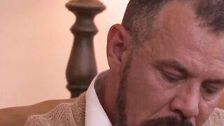 Old and teen gay lovers intimate anal fucking sex