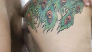Anal sex and rimjob with tattooed bearded gays at the gym