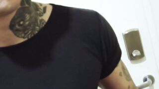 Tatooed str8 Latino jock fucked bareback after sucking cock