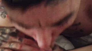 Tatooed str8 Latino jock fucked bareback after sucking cock