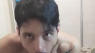 Cute Latino jock fucked raw after giving his first blowjob