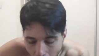 Cute Latino jock fucked raw after giving his first blowjob