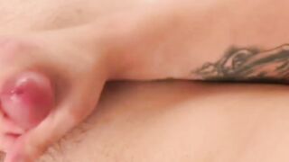 Inked horny twink Julian wanks off solo while watching porn