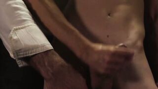 Sexy bubble butt teenager jerked off by hot bearded daddy