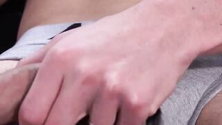 Rock hard cock teenager Italo Van Neven jerking off solo