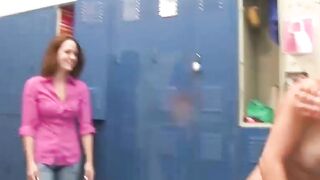 Amateur students pussy licking and fingering after wrestling