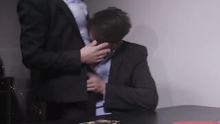 Euro MILF ass fucked by officer cock before cum in mouth