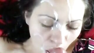 Homemade Video of a MILF Receiving a Massive Facial