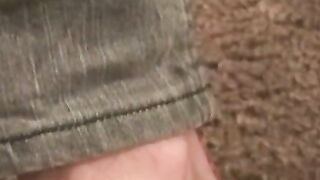 Old tattooed gay masturbates his thick cock in intense solo